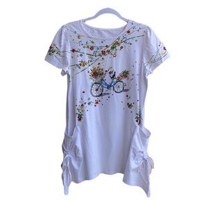 Via Faburrica Floral Sequins Shirt Dress